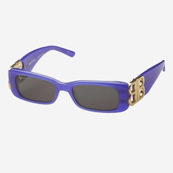 NEW BALENCIAGA DYNASTY MICRO VIOLET SUNGLASSES FEATURING BB LOGO BB0096S 004
